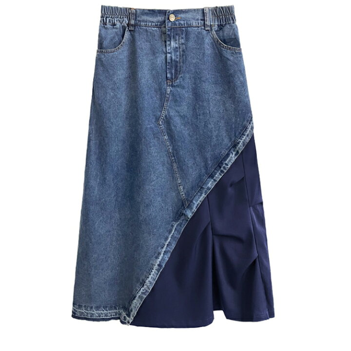 楽天市場】異素材ヴィンテージデニムスカート スカート レディース  