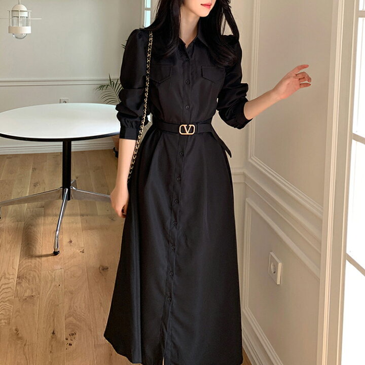 楽天市場】マキシ丈ワンピース レディース 長袖 春 春服 マキシ丈  