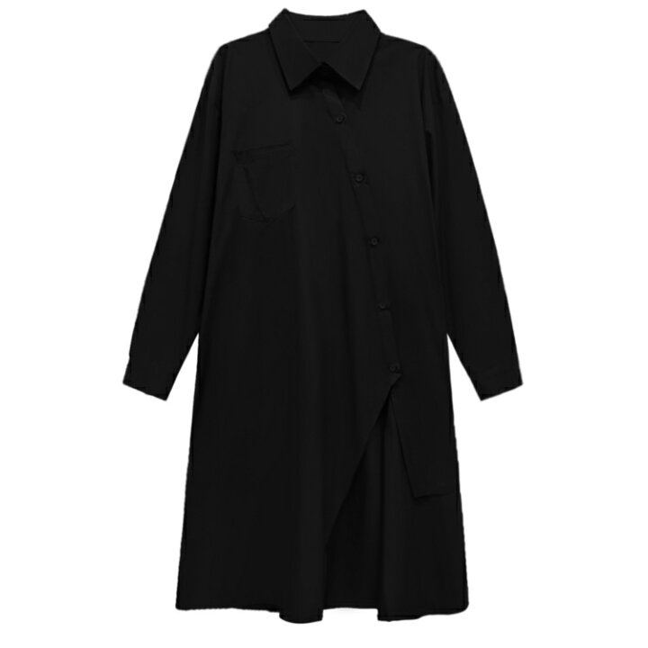 楽天市場】ロングシャツ レディース 長袖 襟付き ロングシャツ シャツ 