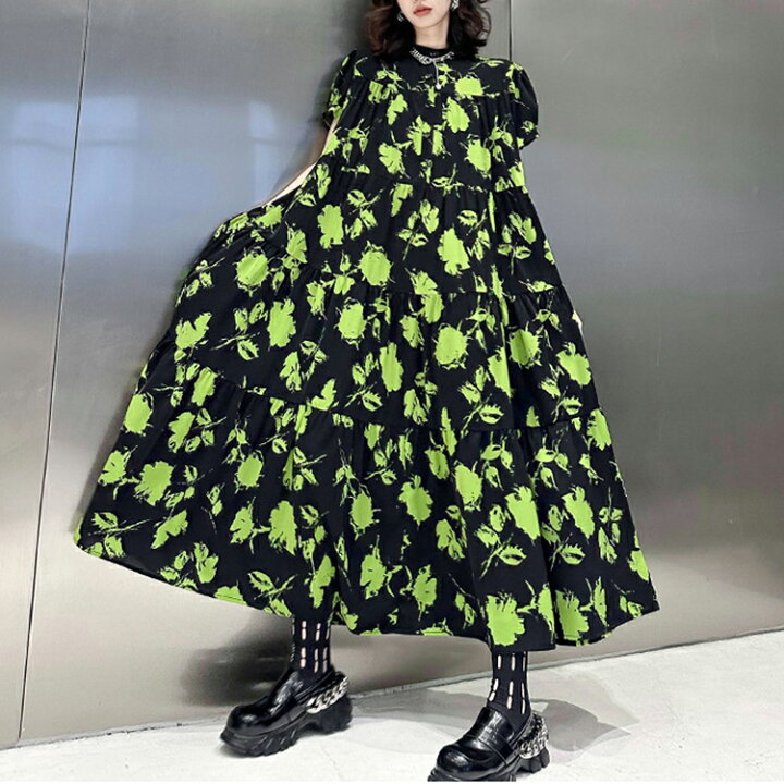 楽天市場】花柄 ティアードワンピース ワンピース レディース バンド 