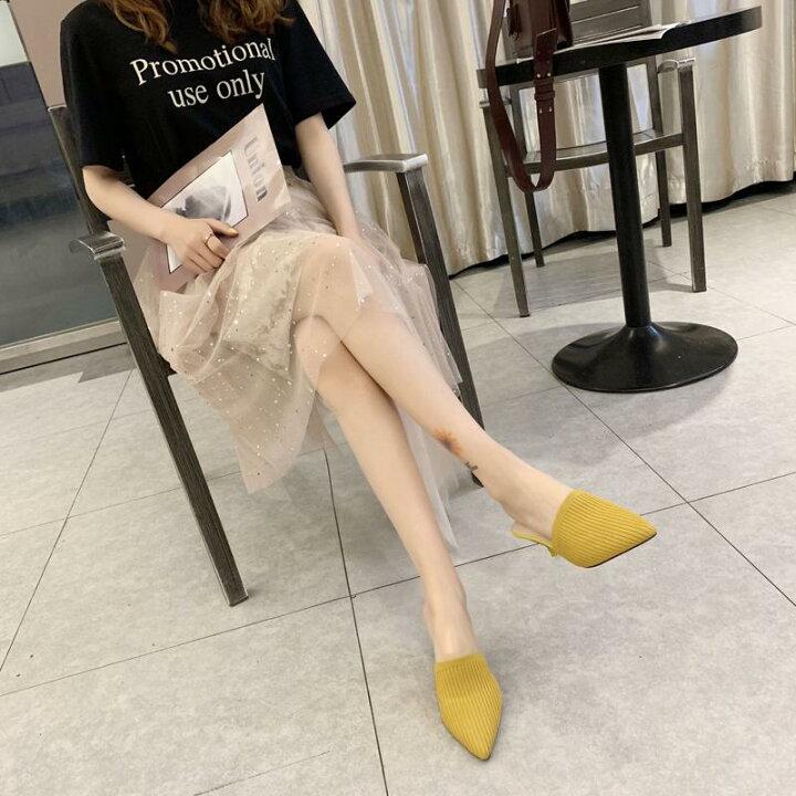 楽天市場 送料無料 ミュール ミュールパンプス ポインテッドトゥミュール レディース ミュールサンダル スリッポンサンダル ニット 春夏 22 25 シンプル ポインテッドトゥ 美脚 フラットタイプでさらっと履ける シューズ ミュール スリッパシューズ 敬老の日 プレゼント