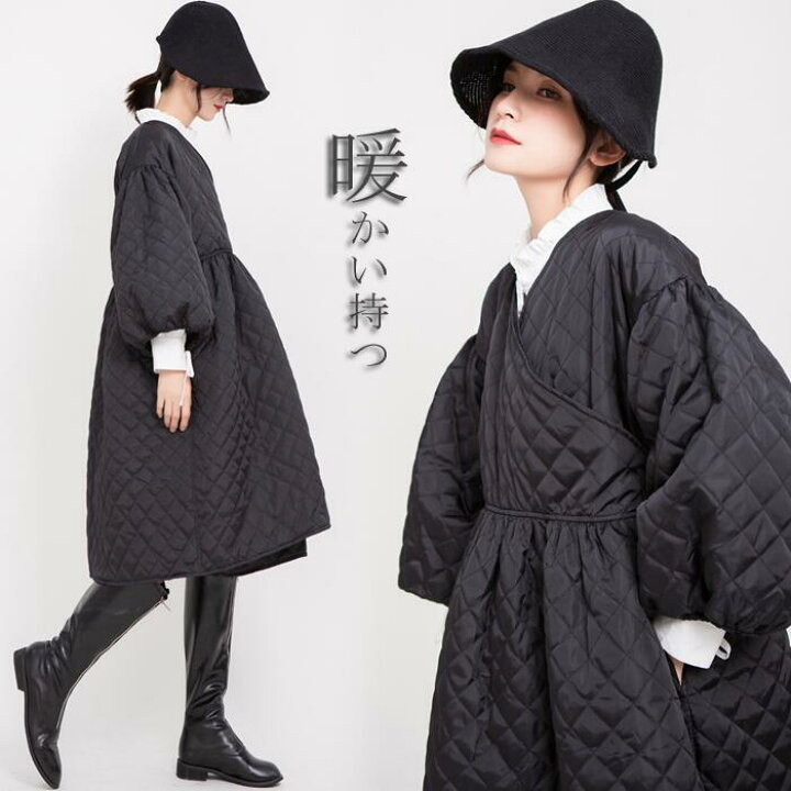 楽天市場 カシュクール ダウンコート レディース アウター 中綿コート ロング丈 ワンピース バルーン袖 アシンメトリー ロング 冬用コート ポケット 大きめ あたたかい 軽い コートレディース 大人 長袖 軽量 冬上品 防寒 敬老の日 プレゼント とらみ