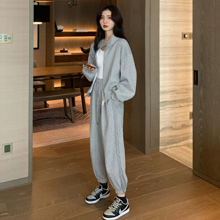楽天市場 スウェット セットアップ レディース 長袖 スウェット 上下セット スエット 上下 トレーナー スウェットパンツ セットアップ おしゃれ ファスナー付き スウェット 韓国 S M L Ll 3l ルームウェア 部屋着 春 大きいサイズ きれいめ とらみ 送料無料 とらみ
