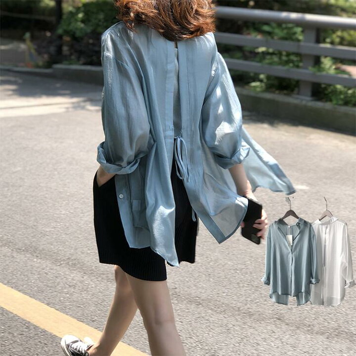 楽天市場 シアーシャツ バックスリット ブラウス シャツ レディース 長袖 ゆったり トップス きれいめ リボン カジュアル 無地 Uvカット 冷房対策 Uv対策 ビックシャツ 羽織 S M L 春夏 送料無料 敬老の日 プレゼント とらみ 楽天市場 シアーシャツ バックスリット ブラウス シャツ レディース 長袖 ゆったり トップス きれいめ リボン カジュアル 無地 Uvカット 冷房対策 Uv対策 ビックシャツ 羽織 S M L 春夏 送料無料 敬老の日 プレゼント とらみ