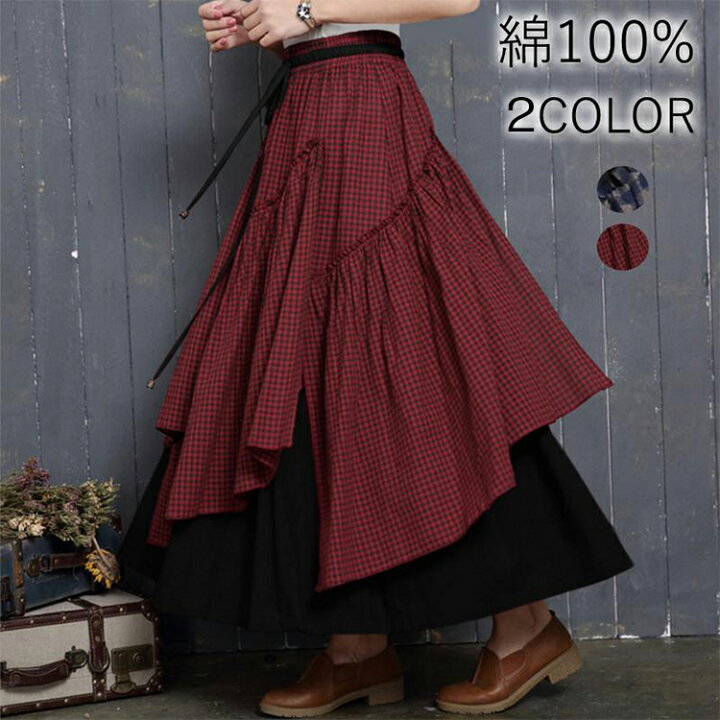 楽天市場】【クーポン利用で2,980円】アシンメトリー チェック柄  