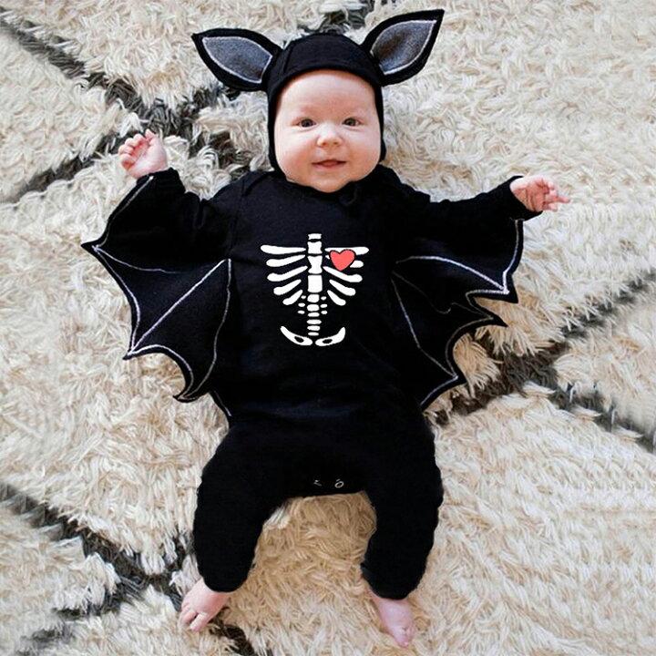 楽天市場】ハロウィン 衣装 子供ロンパース コウモリ風 デビル風 