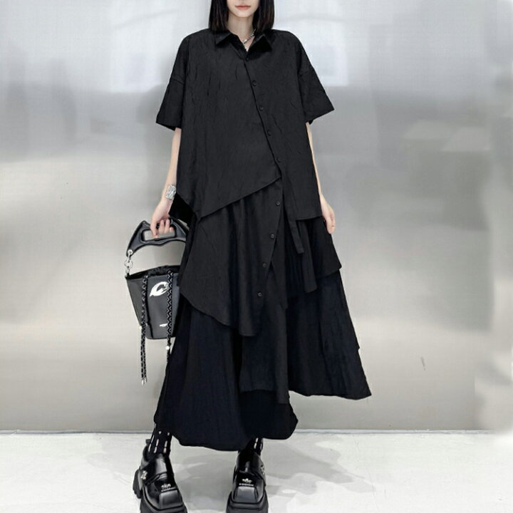 楽天市場】アシメシャツ＆スカートコーデ2点SET セットアップ  