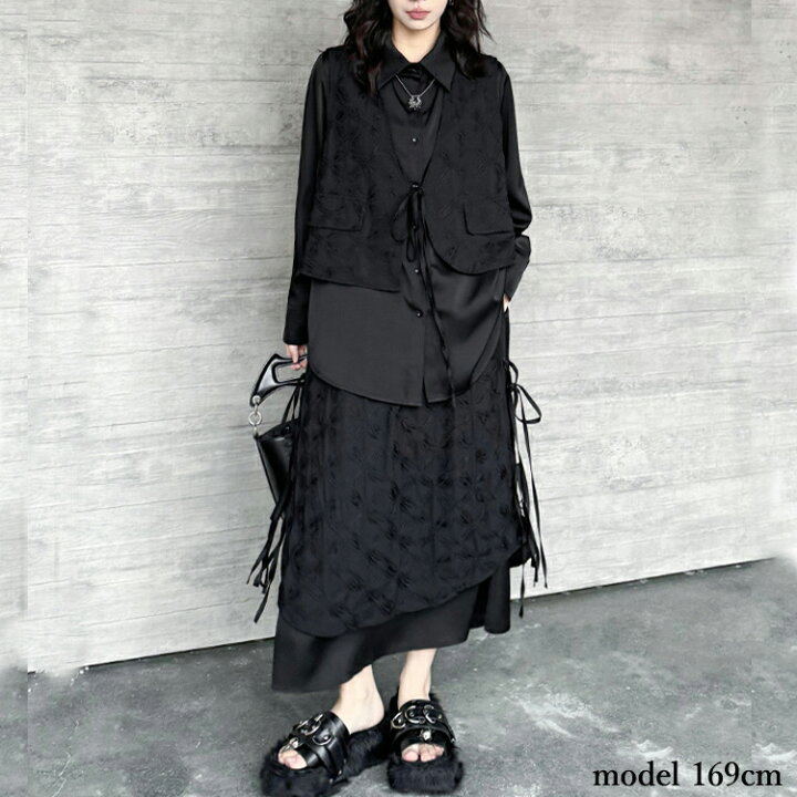 楽天市場】57%OFF! レイヤードシャツ×スカート セットアップ 