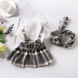 犬洋服服犬服ワンピーススカートハーネスリード付きボタン式春服秋服冬服トイプードル服チワワ服ダックスフント服ミニチュアダックス服柴犬服