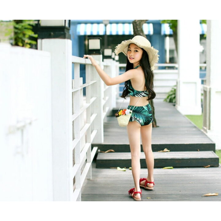 楽天市場 ジュニア 水着 ビキニ 女の子 キッズ 女児 子ども 子供水着 キッズ水着 セパレート ビキニセット 2点セット スイムウェア フリル ショートパンツ スクール水着 小学生 中学生 学生 ガールズ 水泳用 海 プール ビーチ スイミング 温泉 水遊び 海水浴 グリーン