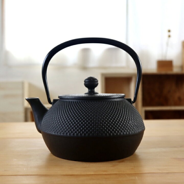 楽天市場】岩鋳 南部鉄器 鉄瓶 7型アラレ IH対応 黒焼付 0.9L 鉄分補給 