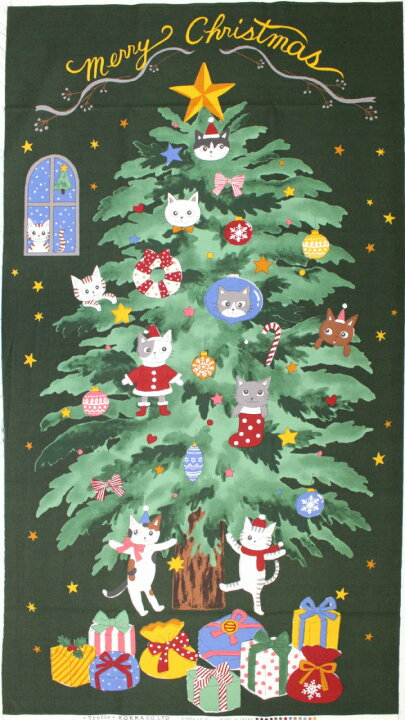 楽天市場】【パネル販売】 ネコ クリスマスツリー タペストリー 猫 