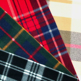 【10cm単位価格】 フリース チェック タータン 格子 暖かい Fleece Check ポリエステル100％ 生地 布 約140cm幅 5583（ ハンドメイド 手作り 手芸 あったか かわいい 手作り 手芸 ふんわり フェイクファー ボア ）