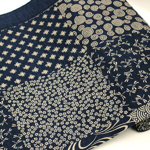 【10cm単位価格】 和調格子取り むら糸 手捺染 藍染調 和調 ほっこり和柄 定番 モーリー 生地 布 綿100% 約110cm幅(柄の有効幅:約90〜100cm) KP7090-57 ゆうパケット2m対応 ( ハンドメイド 手作り 手