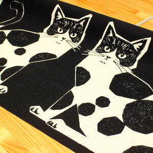 �y�p�l���̔��z TWO CAT Neko Noe �p�l�� ETSUKO FURUYA K from 30 SEWINGPINS×echino �Ȗ��L�����o�X ��80�� ��20% ���n �z ����110cm ������60cm EKX-91100 �䂤�p�P�b�g3���܂őΉ� �i ����� �n���h���C�h ���