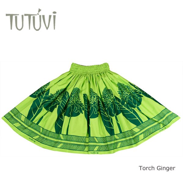 フラダンス衣装　パウスカート　スカート　フラ　パウ　TUP-FT034　TUTUVIパウ　トーチジンジャー　グリーン　グリーン　緑