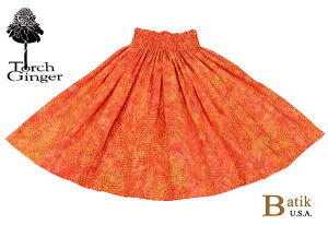 フラダンス パウスカート フラダンス衣装 スカート パウ C2 バティックパウ オレンジ