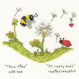 Bothy Threads NXXeb`hJLbg "Time Flies" XETE9 Ladybird and Bee {V[XbY yCO/[40`80xz