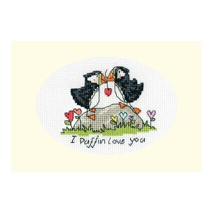 Bothy Threads NXXeb`hJLbg "Greeting Card - I Puffin Love You" XGC42 (O[eBOJ[h) {V[XbY yCO/[40`80xz