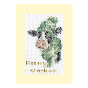 Bothy Threads NXXeb`hJLbg "Christmas Card - Moo-rry Christmas" XMAS67 {V[XbY yCO/[40`80xz