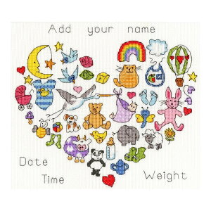 Bothy Threads NXXeb`hJLbg uBaby Heartv XJA7 (Samplers / o[XTv[) {V[XbY yCO/[40`80xz