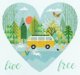 Bothy Threads クロスステッチ刺繍キット "Live Free - Wild at Heart" XHY1 ボシースレッズ 【海外取り寄せ/納期40～80日程度】