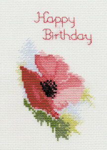 Bothy Threads クロスステッチ刺繍キット "Greeting Card - Poppy" CDG01 (グリーティングカード/誕生日) ボシースレッズ 【海外取り寄せ/納期40〜80日程度】