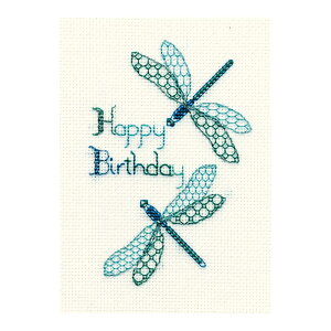 Bothy Threads NXXeb`hJLbg uGreeting Card - Dragonfly Birthdayv CDG11 (O[eBOJ[h/g{ a) {V[XbY yCO/[40`80xz