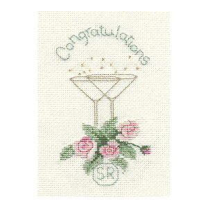 Bothy Threads NXXeb`hJLbg uGreeting Card - Rose And Champagnev CDG12 (O[eBOJ[h/oƃVp) {V[XbY yCO/[40`80xz