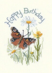 Bothy Threads NXXeb`hJLbg uGreeting Card - Butterfly And Daisiesv CDG24 (o[Xf[J[h/ƃfCW[) {V[XbY yCO/[40`80xz
