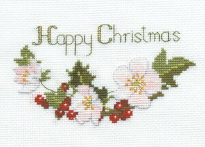 Bothy Threads NXXeb`hJLbg uChristmas Card - Christmas Rosesv CDX01 (NX}X[Y) {V[XbY yCO/[40`80xz
