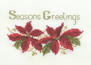 Bothy Threads NXXeb`hJLbg uChristmas Card - Poinsettiasv CDX02 (|CZ`A) {V[XbY yCO/[40`80xz