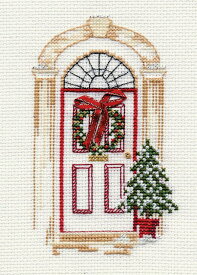 Bothy Threads クロスステッチ刺繍キット 「Christmas Card - Christmas Door」 CDX07 (クリスマス・ドア) ボシースレッズ 【海外取り寄せ/納期40〜80日程度】