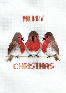 Bothy Threads NXXeb`hJLbg uChristmas Card - Robin Triov CDX41 (OH̃R}h) {V[XbY yCO/[40`80xz