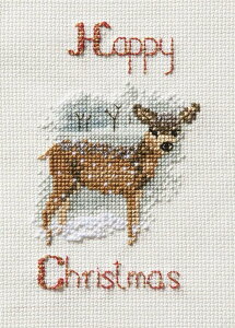 Bothy Threads NXXeb`hJLbg uChristmas Card - Deer in a Snowstormv CDX56 (̒̎) {V[XbY yCO/[40`80xz