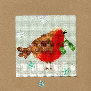 Bothy Threads NXXeb`hJLbg uChristmas Card - Snowy Robinv XMAS14 (̃R}h) {V[XbY yCO/[40`80xz