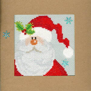 Bothy Threads NXXeb`hJLbg uChristmas Card - Snowy Santav XMAS15 (̃T^N[X) {V[XbY yCO/[40`80xz