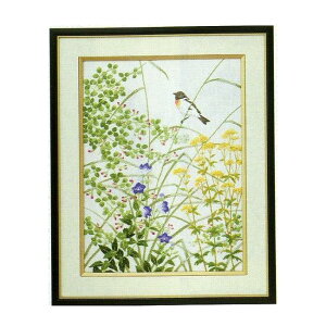 東京文化刺繍キット BSK-086 「秋草と小鳥」(3号)