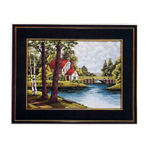 東京文化刺繍キット BSK-196 「水辺の家」(3号)