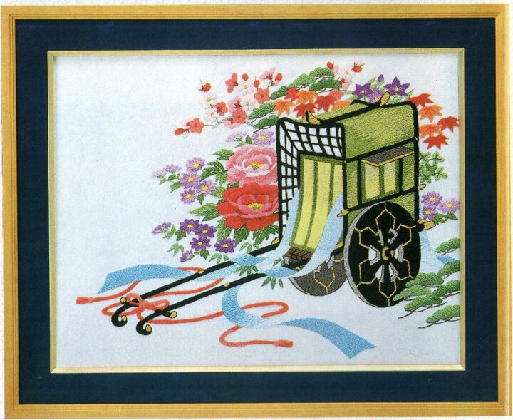 楽天市場】東京文化刺繍キット BSK-467 「御所車」(4号) : HAND WORK 