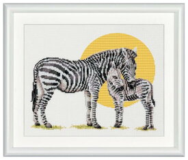 DUTCH STITCH BROTHERS クロスステッチ刺繍キット DSB006L "Safari Zebra" (サファリのシマウマ/布:リネン) 【海外取り寄せ/納期40～80日程度】