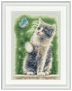 DUTCH STITCH BROTHERS NXXeb`hJLbg DSB013A "Cat with Butterfly" (Lƒ/z:ȃAC[_) yCO/[40`80xz