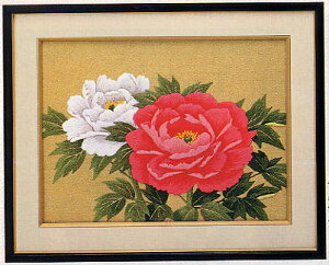 東京文化刺繍キット BSK-094 「紅白牡丹」(3号) ぼたん ボタン