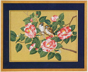 東京文化刺繍キット BSK-110 「椿とすずめ」(3号)