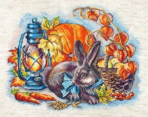 LETISTITCH クロスステッチ刺繍キット L8998 "Autumn with a rabbit" (秋のウサギ) 【海外取り寄せ/納期45〜90日程度】