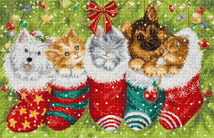 LETISTITCH NXXeb`hJLbg L9940 "Dogs and Cats in Stockings" (ƔL̃NX}XE\bNX) yCO/[45`90xz