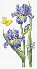 Luca-S クロスステッチ刺繍キット B7001 "May Iris" (5月のアイリス) 【海外取り寄せ/納期40～80日程度】