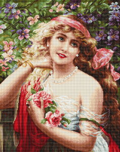 Luca-S NXXeb`hJLbg B549 "Young Lady with Roses" (Ⴂƃo) yCO/[40`80xz [JX