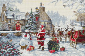 Luca-S クロスステッチ刺繍キット BU5011 "Santa's Cottage" (サンタクロースのコテージ クリスマス) 【海外取り寄せ/納期40～80日程度】