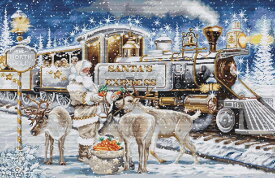 Luca-S クロスステッチ刺繍キット BU5038 "Santa’s Express White" (白いサンタクロース列車) 【海外取り寄せ/納期40～80日程度】